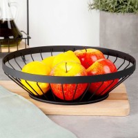 Fruit basket NAVA 10-174-050 METAL BLACK ROUND MISTY 28CM 