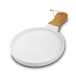 Тарелка NAVA 10-263-025 TERRESTRIAL WHITE W/BAMBOO HANDLE 40/26CM 