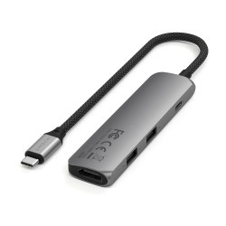 Usb-hub SATECHI 4-in-1 USB-C Slim Multiport Adapter 4K (Space Gray) (ST-P4SM)
