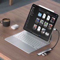 Usb-hub SATECHI 6-in-1 USB-C Slim Multiport Adapter (Silver) (ST-P6SS)
