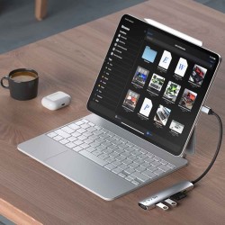 Usb-hub SATECHI 6-in-1 USB-C Slim Multiport Adapter (Silver) (ST-P6SS)