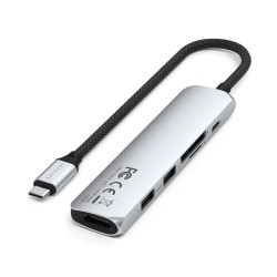 Usb-hub SATECHI 6-in-1 USB-C Slim Multiport Adapter (Silver) (ST-P6SS)