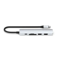 Usb-hub SATECHI 6-in-1 USB-C Slim Multiport Adapter (Silver) (ST-P6SS)