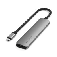 Usb-hub SATECHI 6-in-1 USB-C Slim Multiport Adapter (Space Gray) (ST-P6SM)