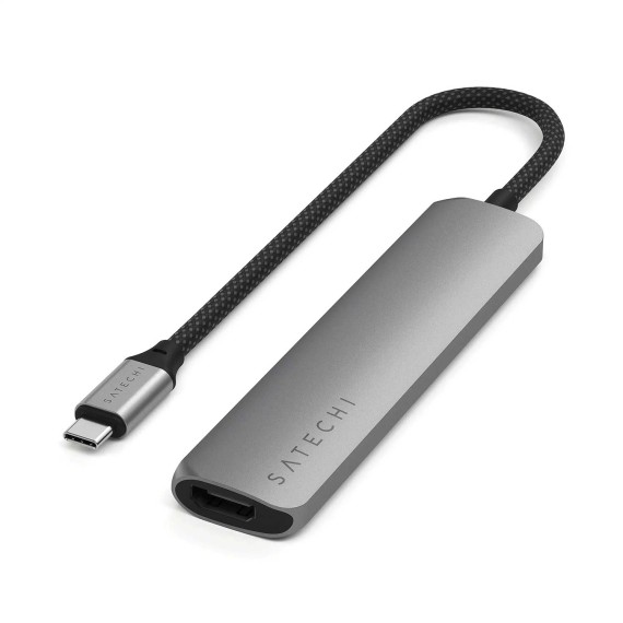 Usb-հանգույց SATECHI 6-in-1 USB-C Slim Multiport Adapter (Space Gray) (ST-P6SM)