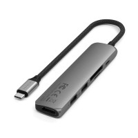 Usb-hub SATECHI 6-in-1 USB-C Slim Multiport Adapter (Space Gray) (ST-P6SM)