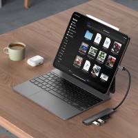 Usb-hub SATECHI 6-in-1 USB-C Slim Multiport Adapter (Space Gray) (ST-P6SM)