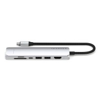 Usb-hub SATECHI 7-in-1 USB-C Slim Multiport Adapter with Ethernet (Silver) (ST-P7SS)