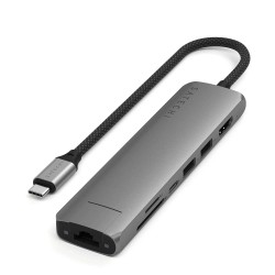 Usb-hub SATECHI 7-in-1 USB-C Slim Multiport Adapter with Ethernet (Space Gray) (ST-P7SM)