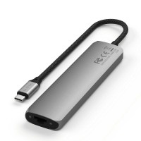 Usb-hub SATECHI 7-in-1 USB-C Slim Multiport Adapter with Ethernet (Space Gray) (ST-P7SM)