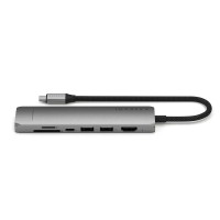 Usb-hub SATECHI 7-in-1 USB-C Slim Multiport Adapter with Ethernet (Space Gray) (ST-P7SM)