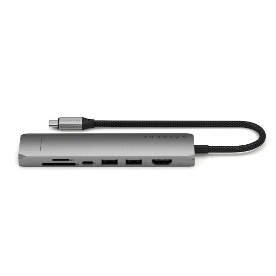 Usb-узел SATECHI 7-in-1 USB-C Slim Multiport Adapter with Ethernet (Space Gray) (ST-P7SM)