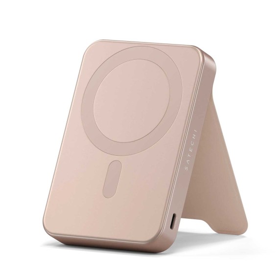 Արտաքին սնուցման մարտկոց SATECHI OntheGo 10000mAh Magnetic Qi2 USB-C PD witch Stand (Desert Rose) (ST-B10Q2SR)