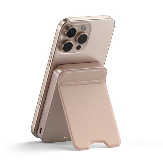 Արտաքին սնուցման մարտկոց SATECHI OntheGo 10000mAh Magnetic Qi2 USB-C PD witch Stand (Desert Rose) (ST-B10Q2SR)