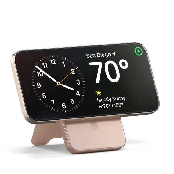 Внешние зарядные устройства SATECHI OntheGo 5000mAh Magnetic Qi2 USB-C PD witch Stand (Desert Rose) (ST-B5Q2SR)
