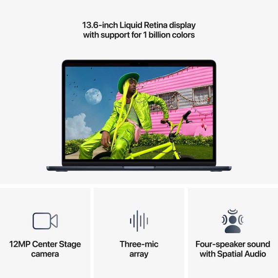 Նոթբուք APPLE MacBook Air 13 (Apple M5) 16GB 512GB (Midnight) (A3449) (MDHE4RU/A)