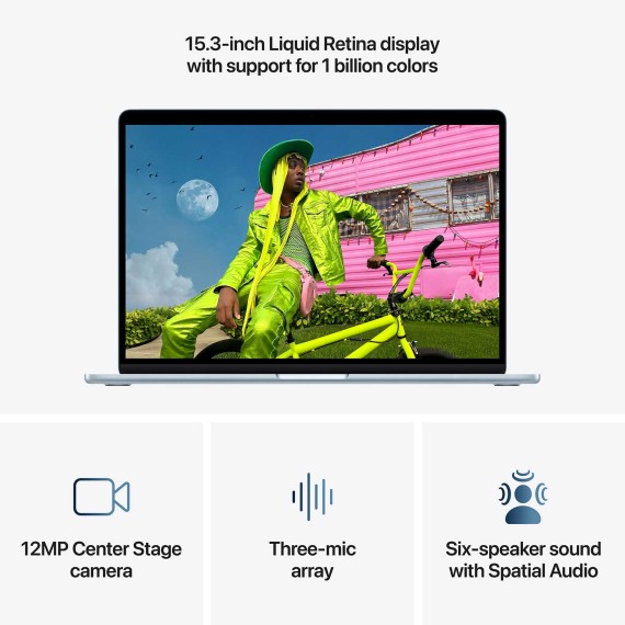 Նոթբուք APPLE MacBook Air 15 (Apple M5) 16GB 1TB (Sky Blue) (A3448) (MDVT4RU/A)