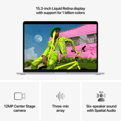 Նոթբուք APPLE MacBook Air 15 (Apple M5) 16GB 512GB (Silver) (A3448) (MDV94RU/A)