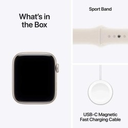 Smart watch APPLE Watch SE 3 GPS 44mm Starlight Aluminium Case witch Starlight Sport Band (A3325) (MEHJ4ET/A)