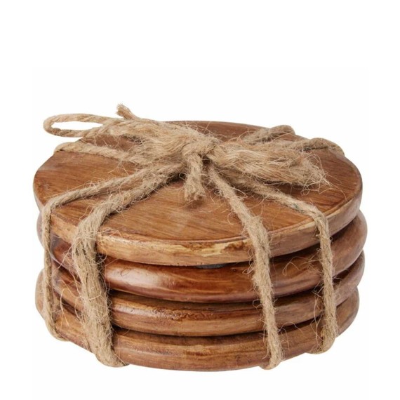 Подставки KOOPMAN A55500470 COASTERS 10CM WALNUT FINISH (602105)
