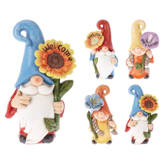 Decorate objects KOOPMAN DWARF WITH FLOWER WELCOME 4ASS (381055) (252731860)