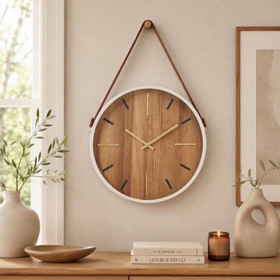 Clock KOOPMAN WALL CLOCK WITH BROWN HANDLE (532211) (NB1240000)