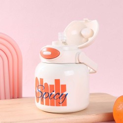 Թերմոս & շշեր XIMI 6936706464713 680ML/22.9FL.OZ. PORTABLE FLIP-TOP VACUUM FLASK WITH STRAW (WHITE) HY316003 (464713)
