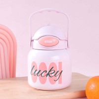 Thermos & bottles XIMI 6936706464737 680ML/22.9FL.OZ. PORTABLE FLIP-TOP VACUUM FLASK WITH STRAW (PINK) HY316003 (464737)
