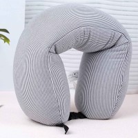 Neck pillow XIMI 6941963928526 SIMPLE STRIPED PARTICLE FOAM U-SHAPED PILLOW (GRAY) (928526)