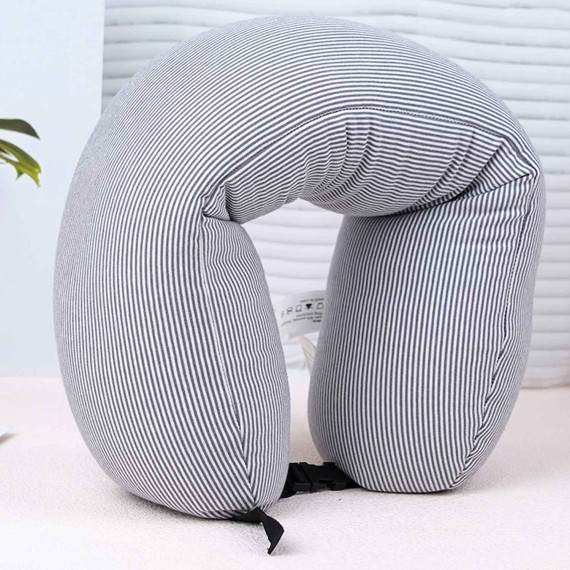 Подушка для шеи XIMI 6941963928526 SIMPLE STRIPED PARTICLE FOAM U-SHAPED PILLOW (GRAY) (928526)