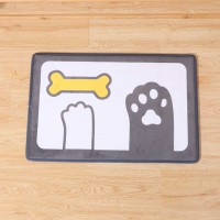 Rugs XIMI 6941963932707 CARTOON PAW BATHROOM MEMORY FOAM FLOOR MAT (BLACK-WHITE) (932707)