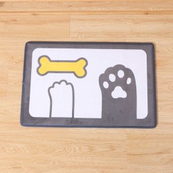 Rugs XIMI 6941963932707 CARTOON PAW BATHROOM MEMORY FOAM FLOOR MAT (BLACK-WHITE) (932707)