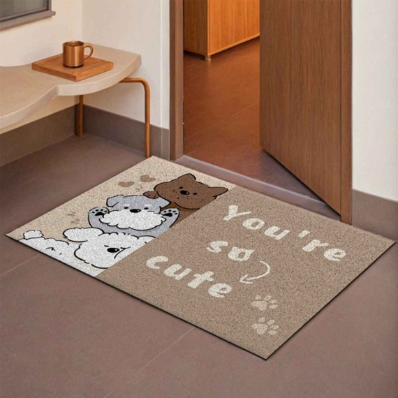 Rugs XIMI 6941963944014 CUTE FAMILIES SILK LOOP FLOOR MAT (BROWN) (3944014)