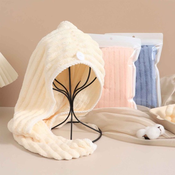 Хлопковые полотенца XIMI 6941963945639 STRIPES TRIANGULAR HAIR DRYING CAP (945639)