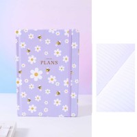 Stationery accessories XIMI 6941963952521 SMALL DAISY HARDSHELL HARDCOVER LINED NOTEBOOK A5 96 SHEETS (PURPLE) (952521)