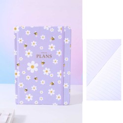 Stationery accessories XIMI 6941963952521 SMALL DAISY HARDSHELL HARDCOVER LINED NOTEBOOK A5 96 SHEETS (PURPLE) (952521)