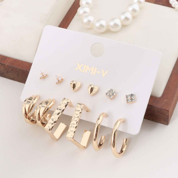 Женские украшения и акессуары XIMI 6941963977760 6 PAIRS EARRINGS SET #14 (977760)