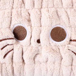 Cotton towels XIMI 6942156241972 CUTE KITTEN HAIR-DRYING CAP FOR KIDS (COFFEE) (241972)