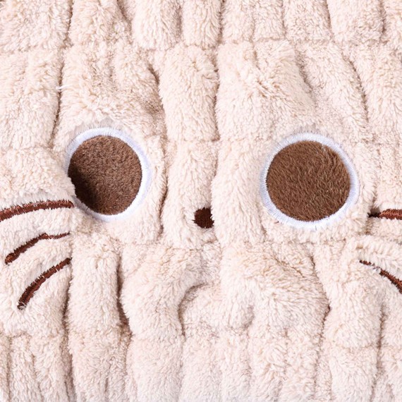 Cotton towels XIMI 6942156241972 CUTE KITTEN HAIR-DRYING CAP FOR KIDS (COFFEE) (241972)