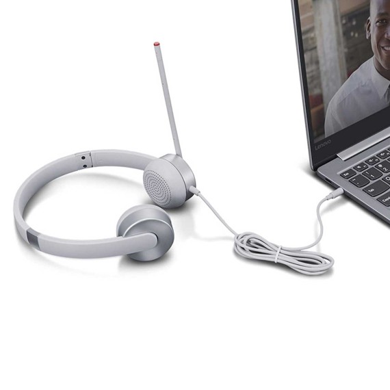 Headphone LENOVO 100 Stereo Analog 3.5mm (White) (GXD1E71386)