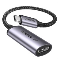 Кабельный адаптер UGREEN USB-C to DisplayPort 1.4 8K 60Hz Braided 10cm (Gray) (15575)