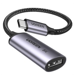 Cable adapter UGREEN USB-C to DisplayPort 1.4 8K 60Hz Braided 10cm (Gray) (15575)