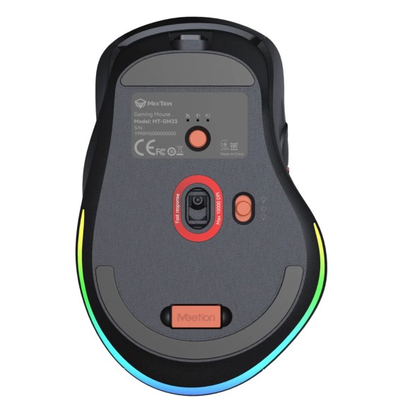 Компьютерные мыши MEETION Tri-Mode Wrls+BT Ergonomic Gaming (Black Orange) (GW32)