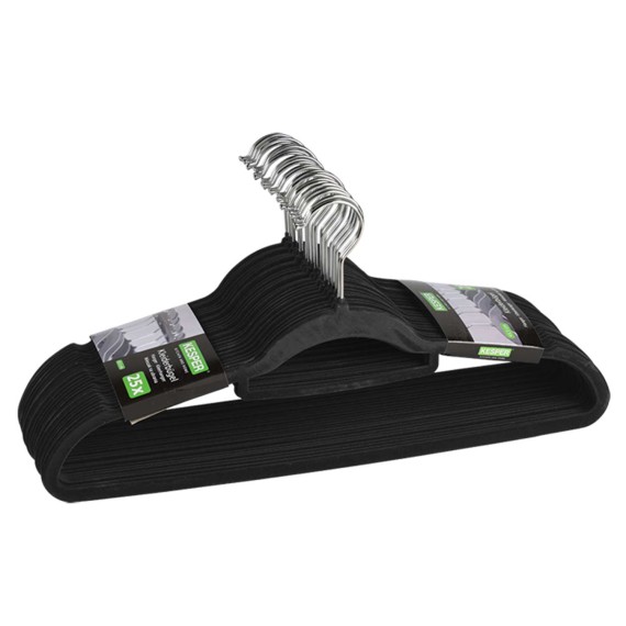 Вешалкa KESPER 16645 ANTI-SLIP COATING SET 25PC BLACK 