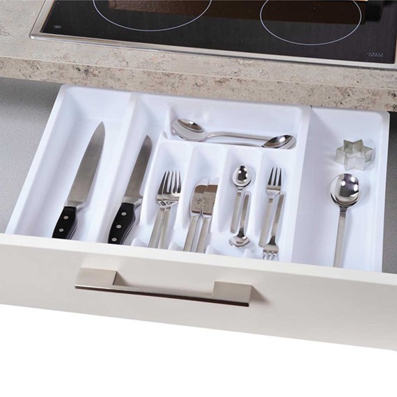 Ящик для столовых приборов KESPER 30086 PLASTIC WHITE 29-50x38CM 