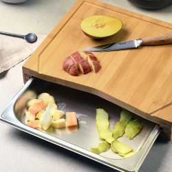 Chopping board KESPER 58356 BAMBOO WITH STEEL TRAYS 
