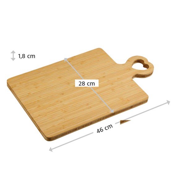 Разделочная доска KESPER 58496 BAMBOO WITH HEARD SHAPED HANDLE 46CM 