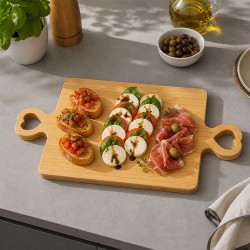 Chopping board KESPER 58497 BAMBOO WITH HEARD SHAPED HANDLE 50CM 