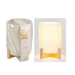 Lampshade KOOPMAN TABLE LAMP METAL 24CM WOODEN BASE (HZ1601250)