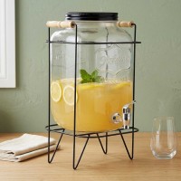 Pitcher RONG LIN WAH ZJ1006-TJ GLASS DISPENSER W/METAL STAND 8L 
